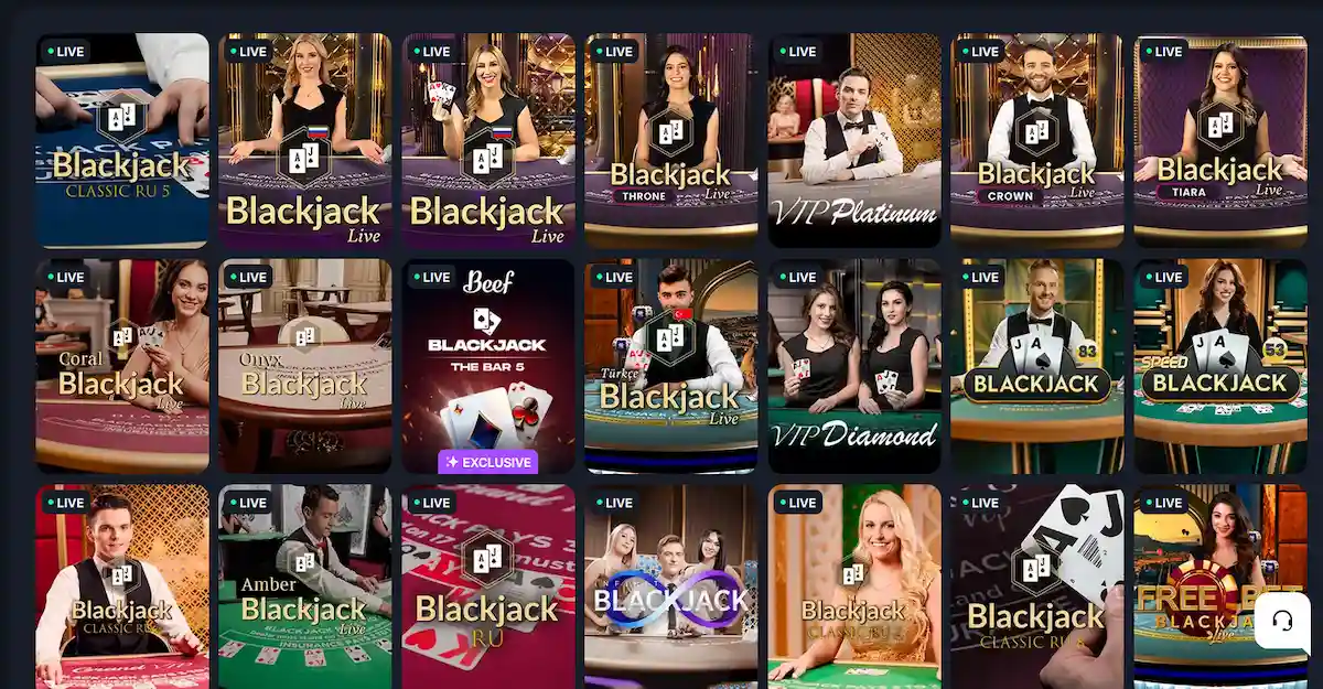 Beef Casino Live Blackjack – Infinite Blackjack und Classic Blackjack
