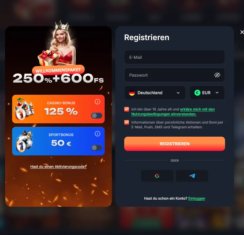 Beef Casino Registrierung – Konto erstellen in wenigen Minuten